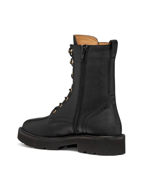 Geox botki skórzane D NORIZE damskie kolor czarny na płaskim obcasie D564ZC 00081 C9999