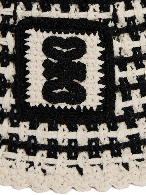 SANDRO crochet-knit bucket hat - Neutrals