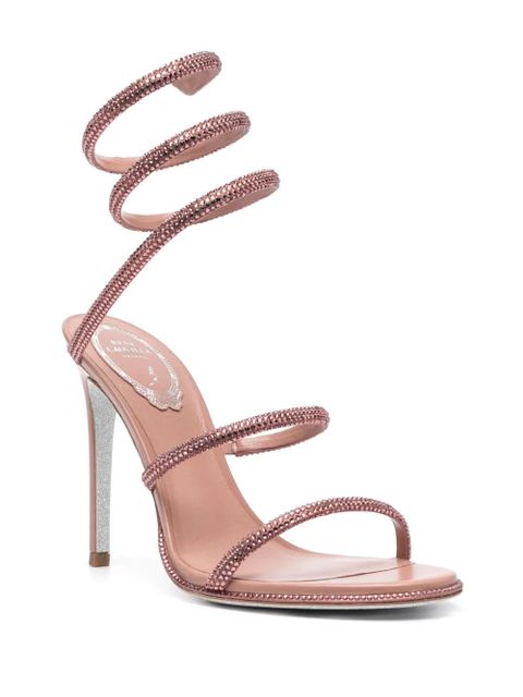 René Caovilla crystal-embellished 115mm leather sandals - Pink - zdjęcie produktu nr 2