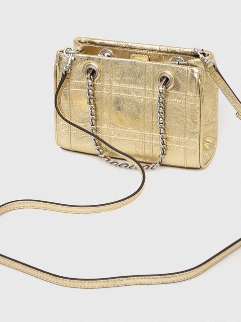 Tory Burch torebka skórzana Fleming Soft Metallic kolor złoty 152480.700