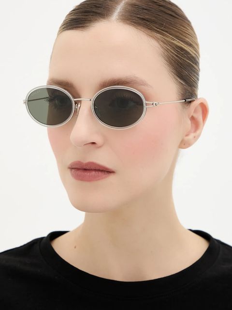 Gucci okulary przeciwsłoneczne damskie kolor srebrny GG1980S