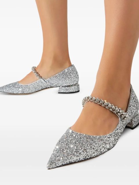 Jimmy Choo 25mm Bing crystal-embellished pointed pumps - Silver