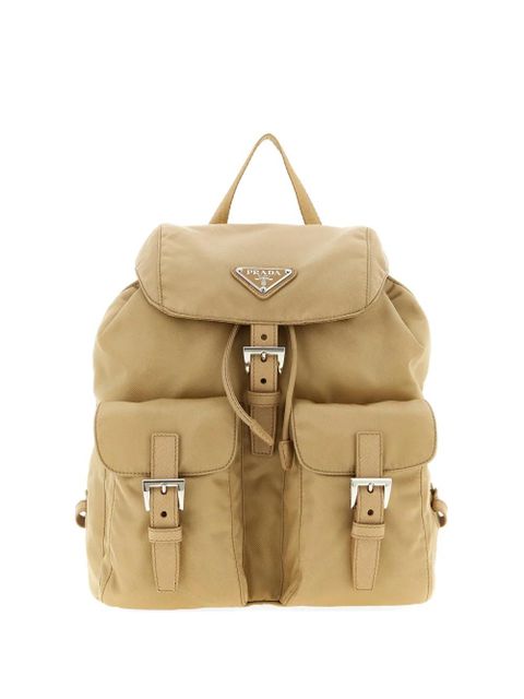 Prada small triangle buckle backpack - Neutrals - zdjęcie produktu nr 1