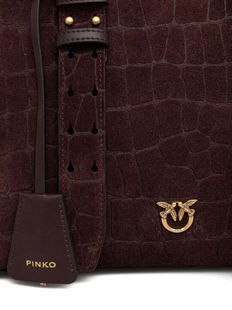 PINKO croc-effect satchel - Brown