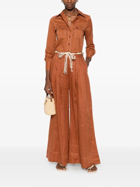 ZIMMERMANN chest-pocket shirt - Brown