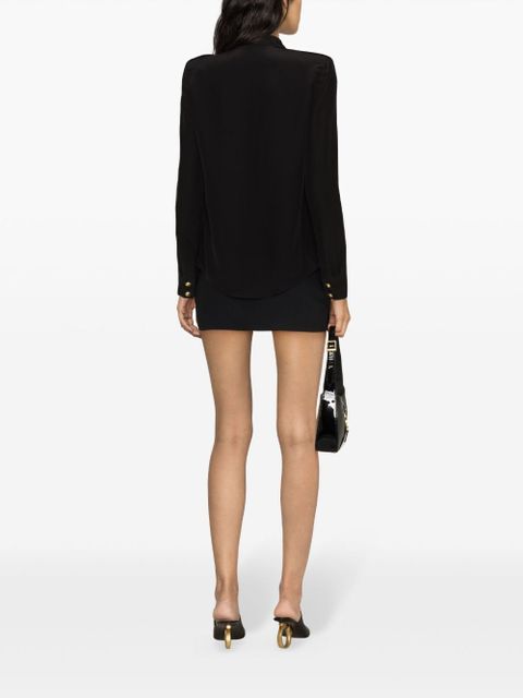 Balmain long-sleeve silk shirt - Black