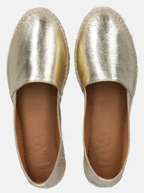 Answear.LAB espadryle skórzane kolor złoty na platformie