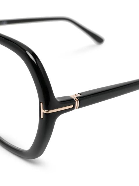 TOM FORD Eyewear oversized round glasses - Black