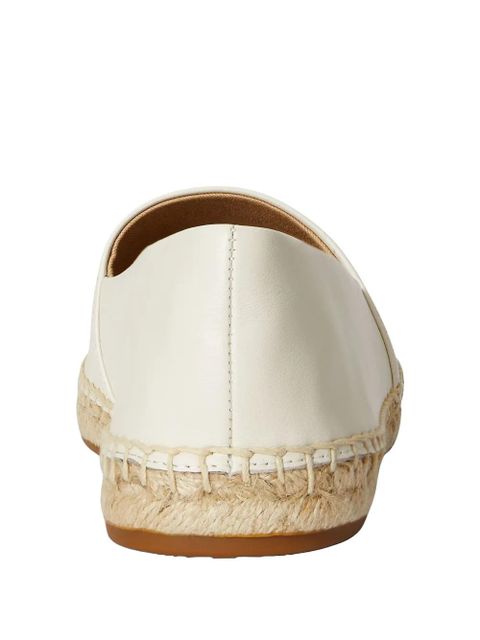 Lauren Ralph Lauren Cameryn embroidered-logo leather espadrilles - Neutrals