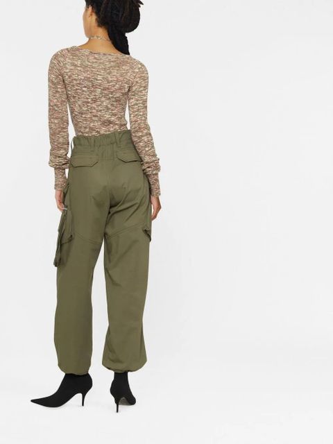 The Attico tie-front knitted top - Brown