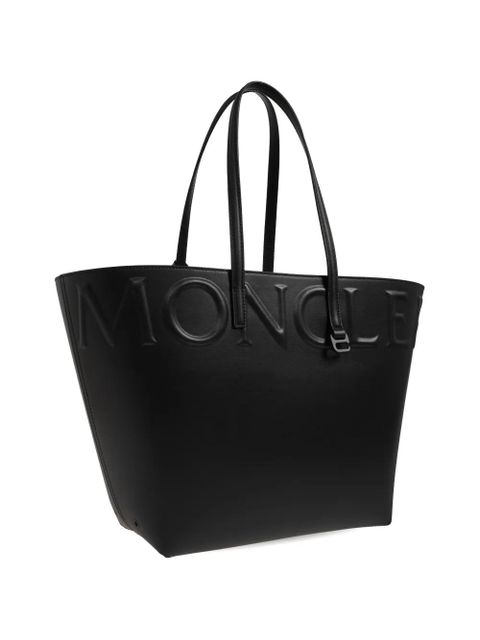Moncler small Very embossed-logo tote bag - Black