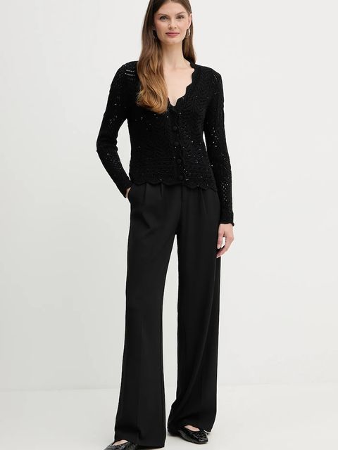 Fracomina kardigan damski kolor czarny ciepły FS25WT8016K53801 - zdjęcie produktu nr 2