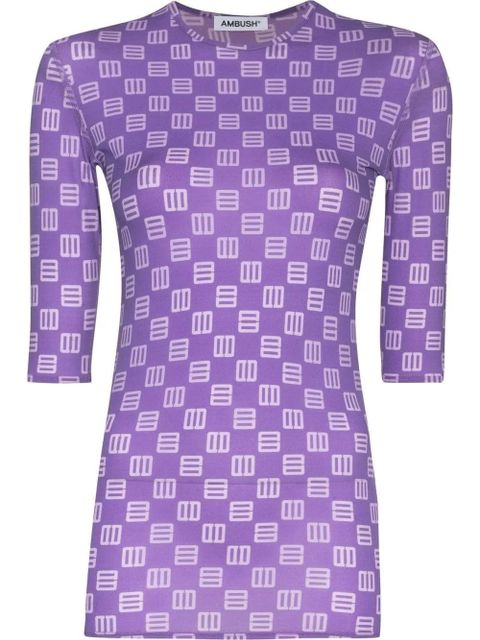 AMBUSH monogram fitted T-shirt - Purple - zdjęcie produktu nr 1
