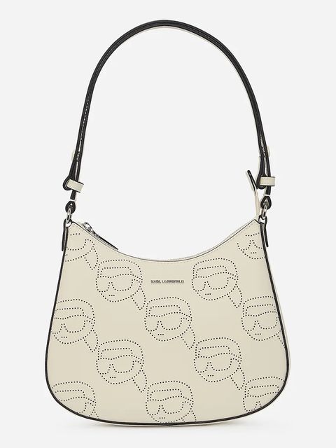 Karl Lagerfeld torebka skórzana IKON kolor biały A2W30107 - zdjęcie produktu nr 1