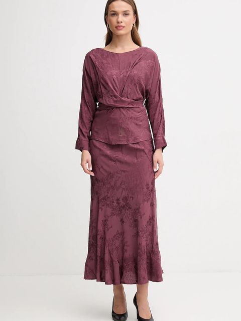 Hoss Intropia spódnica kolor bordowy maxi rozkloszowana 8422464