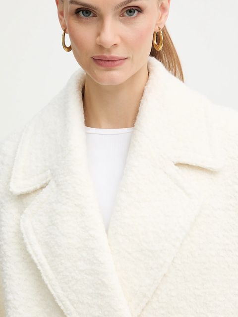 BOSS Orange płaszcz z dodatkiem wełny kolor biały 50548664