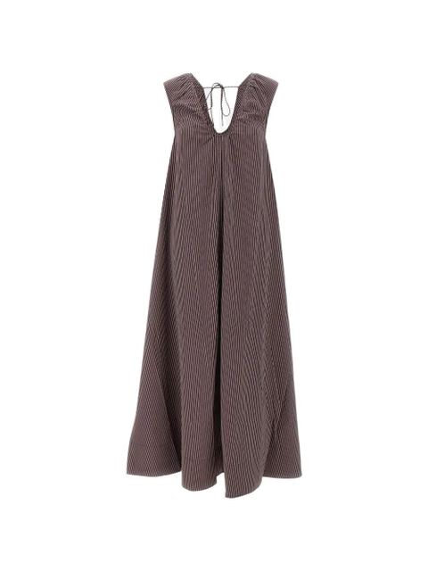 Faithfull the Brand striped open back dress - Brown - zdjęcie produktu nr 1