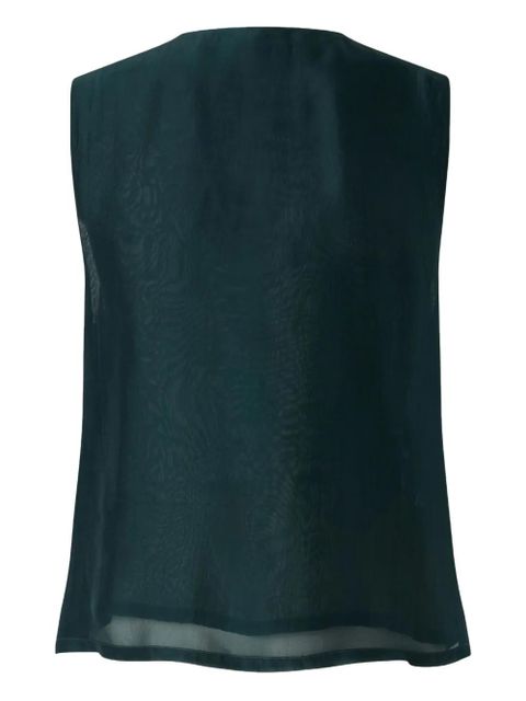 PINKO flower-embellished sleeveless blouse - Green - zdjęcie produktu nr 2