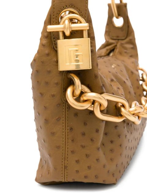 Balmain chain-strap leather shoulder bag - Brown