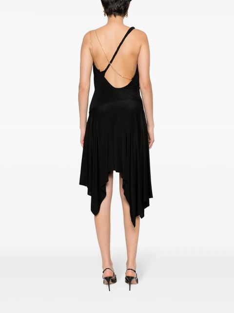 PINKO asymmetric cowl-neck midi dress - Black