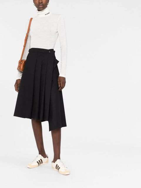 Jil Sander logo-print roll-neck top - White - zdjęcie produktu nr 2