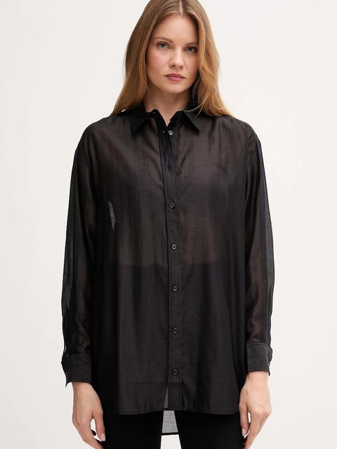 Mos Mosh koszula DANIKA damska kolor czarny relaxed z kołnierzykiem klasycznym 173450 - zdjęcie produktu nr 1