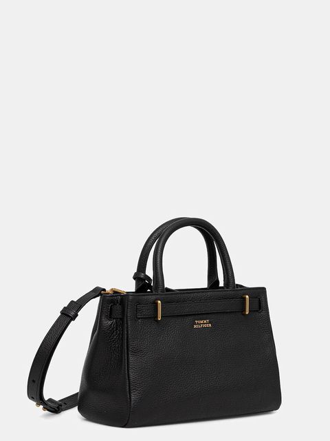 Tommy Hilfiger torebka skórzana kolor czarny AW0AW17926 - zdjęcie produktu nr 2