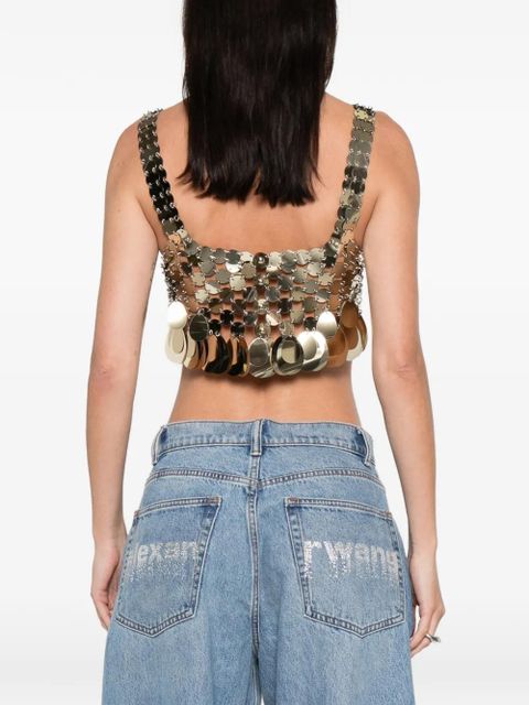Rabanne disc-embellished cropped top - Gold