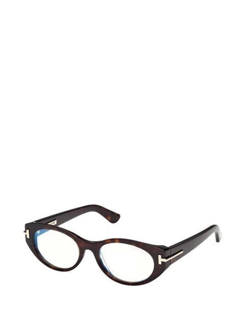TOM FORD Eyewear oval-frames glasses - Brown - zdjęcie produktu nr 2