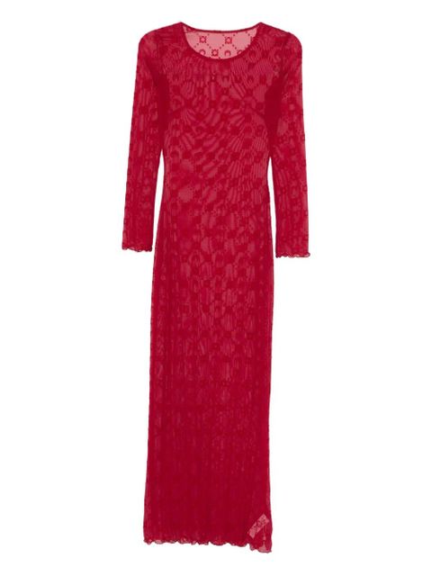 Marine Serre patterned long-sleeve maxi dress - Red - zdjęcie produktu nr 1