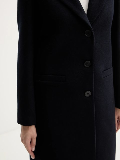 Liu Jo płaszcz z dodatkiem wełny kolor granatowy MF5149 T165A