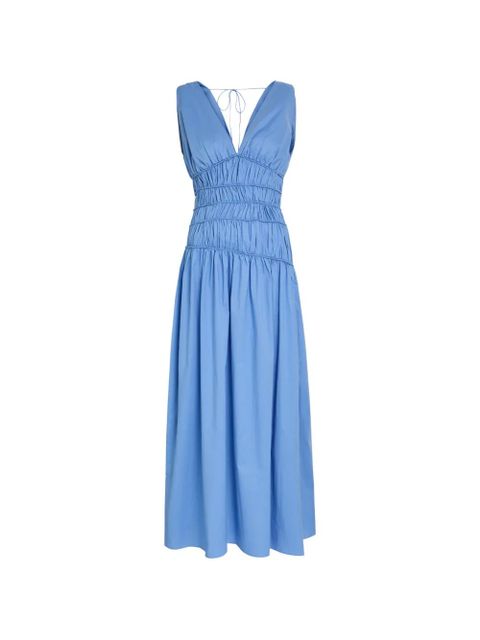 Faithfull the Brand Saja gathered V-neck maxi dress - Blue - zdjęcie produktu nr 1
