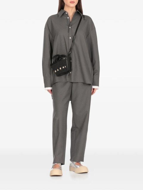 Marni micro Tropicalia logo tote bag - Black