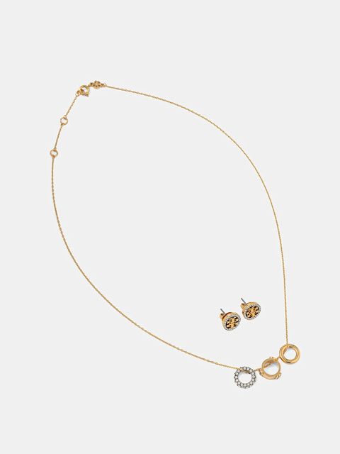 Tory Burch naszyjnik i kolczyki Miller Pave 2-pack 177663-783 - zdjęcie produktu nr 1