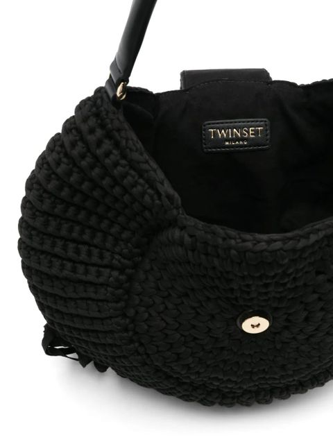 TWINSET logo-plaque tote bag - Black