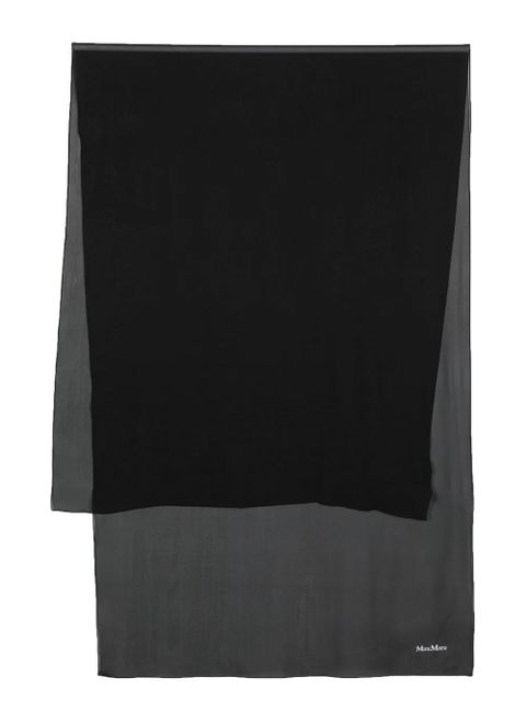 Max Mara embroidered logo silk scarf - Black - zdjęcie produktu nr 1