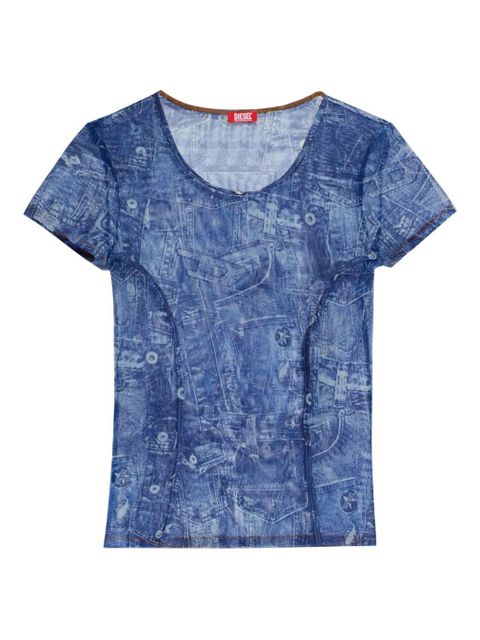 Diesel denim print T-shirt - Blue - zdjęcie produktu nr 1