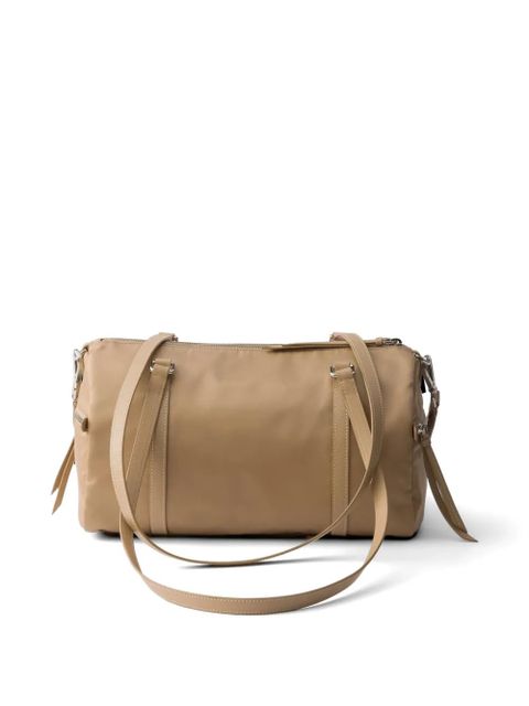 Prada large Re-Nylon and Saffiano-leather duffel bag - Brown