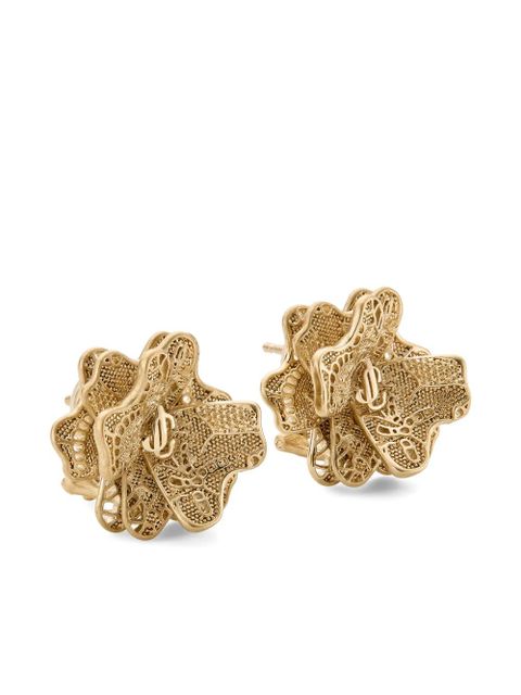 Jimmy Choo Lace Corsage Studs earrings - Gold