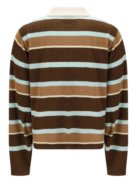 Guest In Residence striped cropped polo top - Brown - zdjęcie produktu nr 1