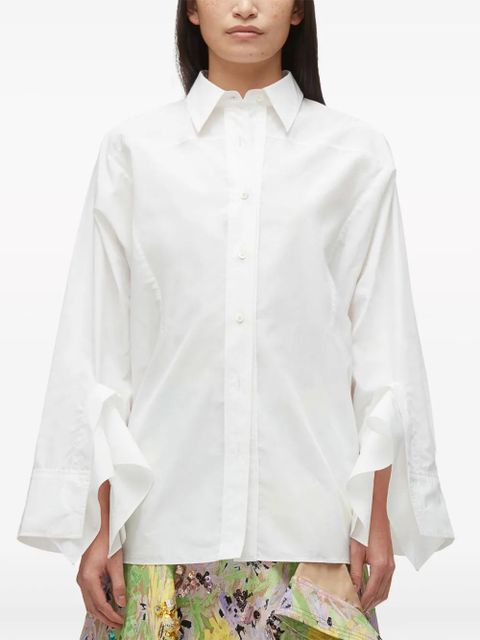 3.1 Phillip Lim draped-cuff poplin shirt - White - zdjęcie produktu nr 2