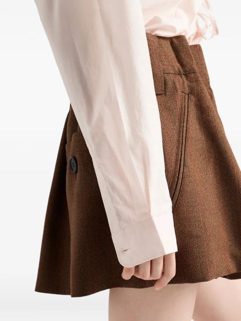 Prada elastic-waistband mini skirt - Brown