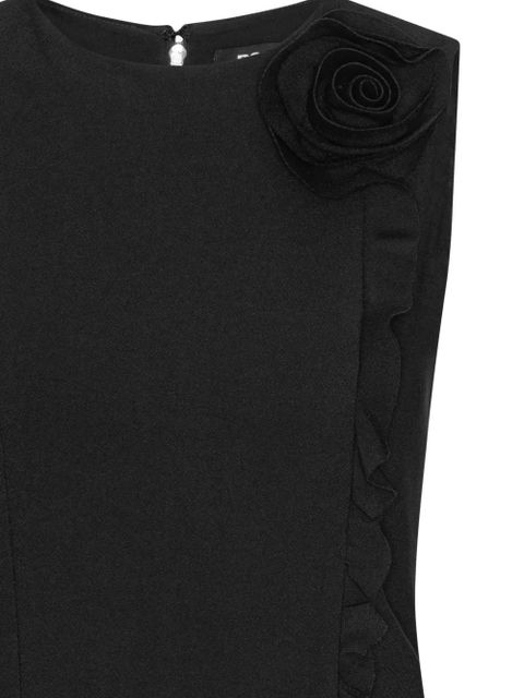 ROTATE BIRGER CHRISTENSEN flower ruffled mini dress - Black