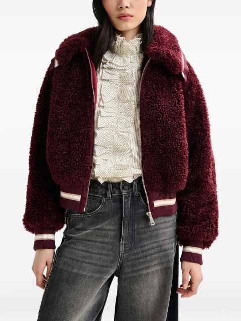Essentiel Antwerp faux-fur zip-up jacket - Red - zdjęcie produktu nr 2