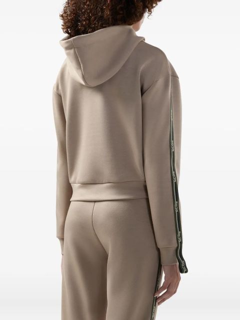 GCDS stripe-knit hooded knitted top - Neutrals