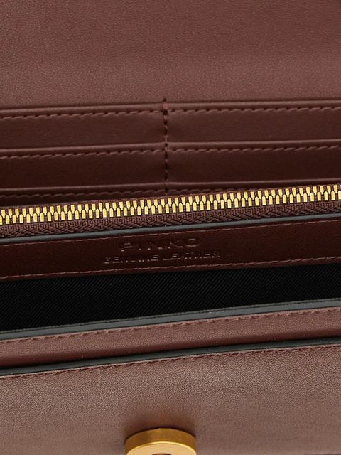 PINKO Love Simply metallic buckle flap wallet - Brown