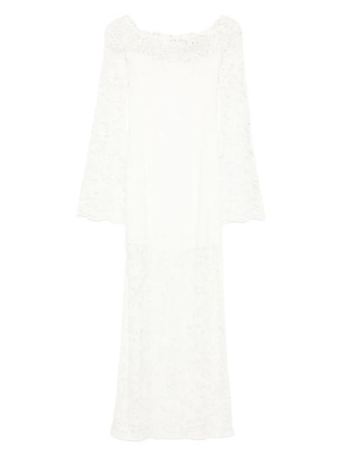 MANURÍ lace-embellished long-sleeve midi dress - White - zdjęcie produktu nr 1