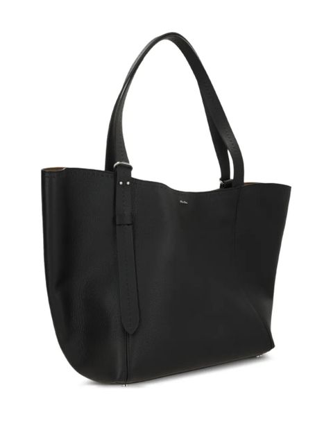 Max Mara leather strap tote bag - Black
