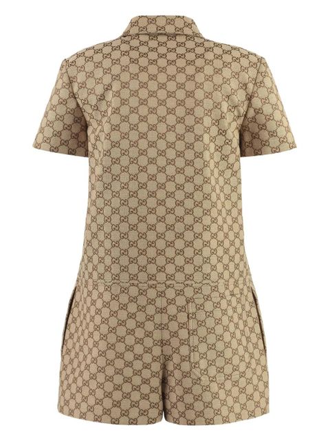 Gucci GG Supreme canvas playsuit - Neutrals