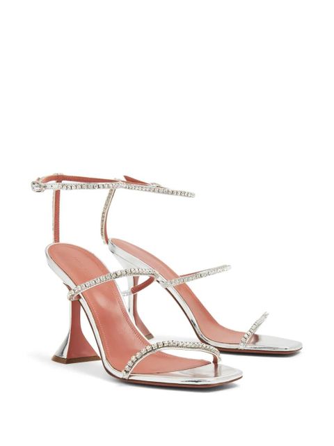 Amina Muaddi Gilda 95mm crystal-embellished sandals - White - zdjęcie produktu nr 2
